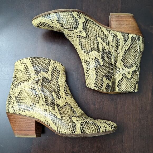 Isabel Marant Dacken Leather Snake Skin Print Boot Size 37 - Picture 2 of 8